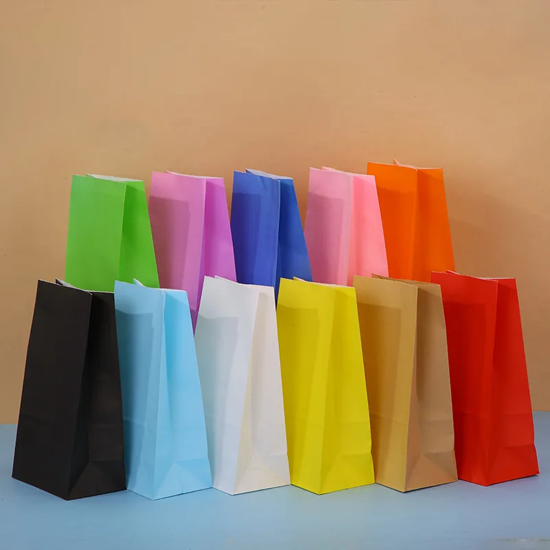 Event Party Shop - 10/20/50 Stuks Kleurrijke Kraftpapieren Zak Voedsel