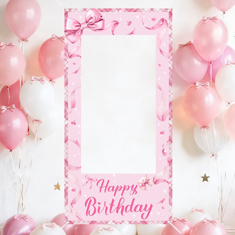 Photo Booth Frame - Roze strik fotobooth frame, zoete strik
