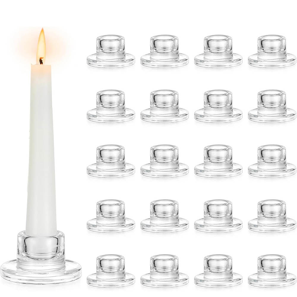 Centerpiece Stick - Kandelaarhouders, transparante korte taps toelopende kaarsenhouders