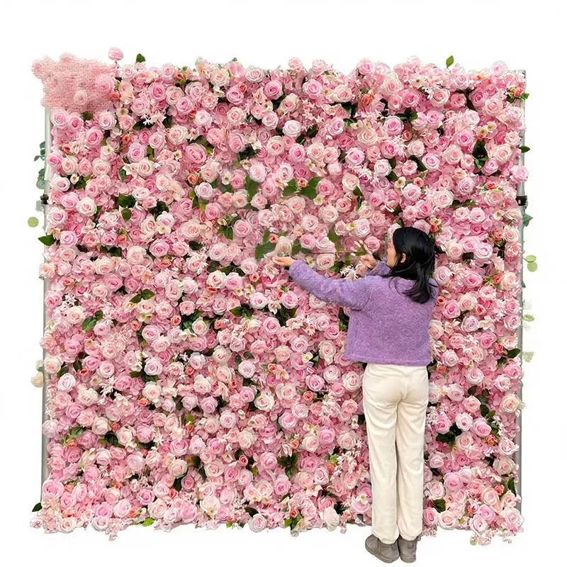 Flower Wall Panel - Zonnewedding Zijden Kunstbloemenwand Op Maat Gemaakt