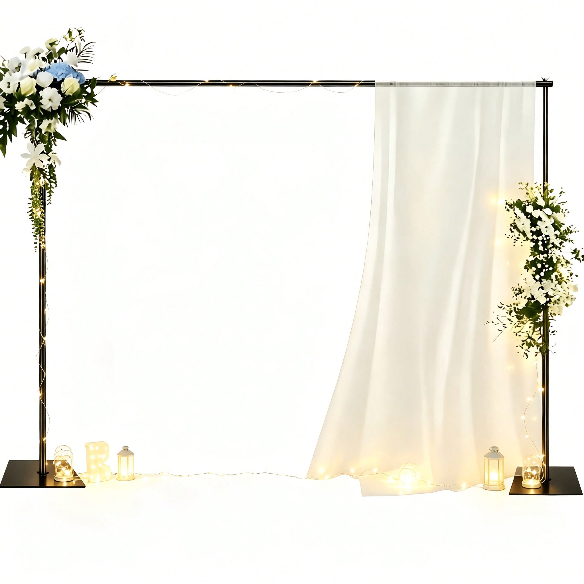 Photo Booth Frame - Achtergrondstandaardset Professionele moderne achtergrondsteunstandaard Zwart zwaar