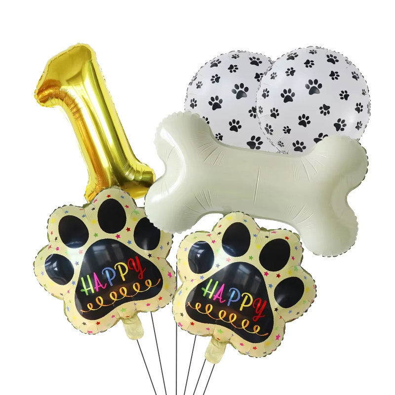 Let'S Party Event Supply - Gouden WOOF ballonnen, hondenverjaardagsartikelen, Lets Pawty