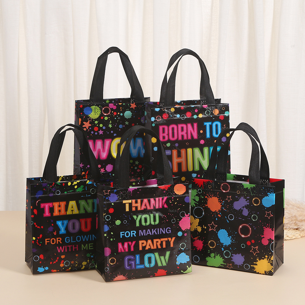 Party Event Supply Store - Cadeauverpakkingszak Niet-geweven stof Fluorescentie Doodle Ballon