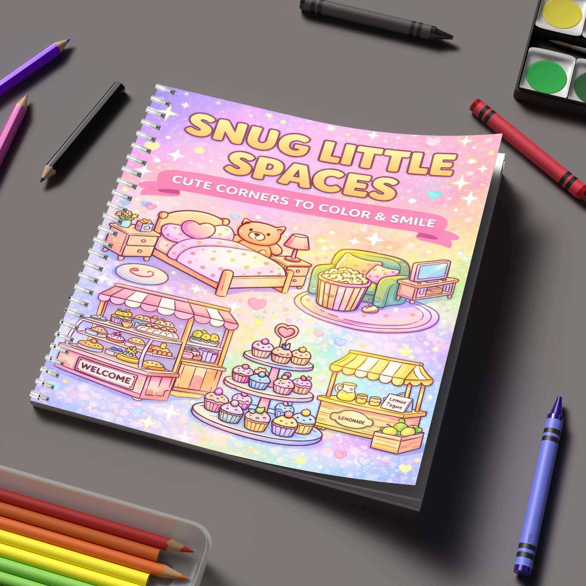 Supply Event - Kleurboek Kleine ruimtes voor volwassenen, verjaardagscadeau,