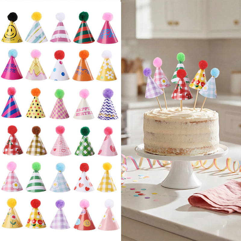 Party Hat Cone - 15/30 Stuks Mini Party Hoeden Cake
