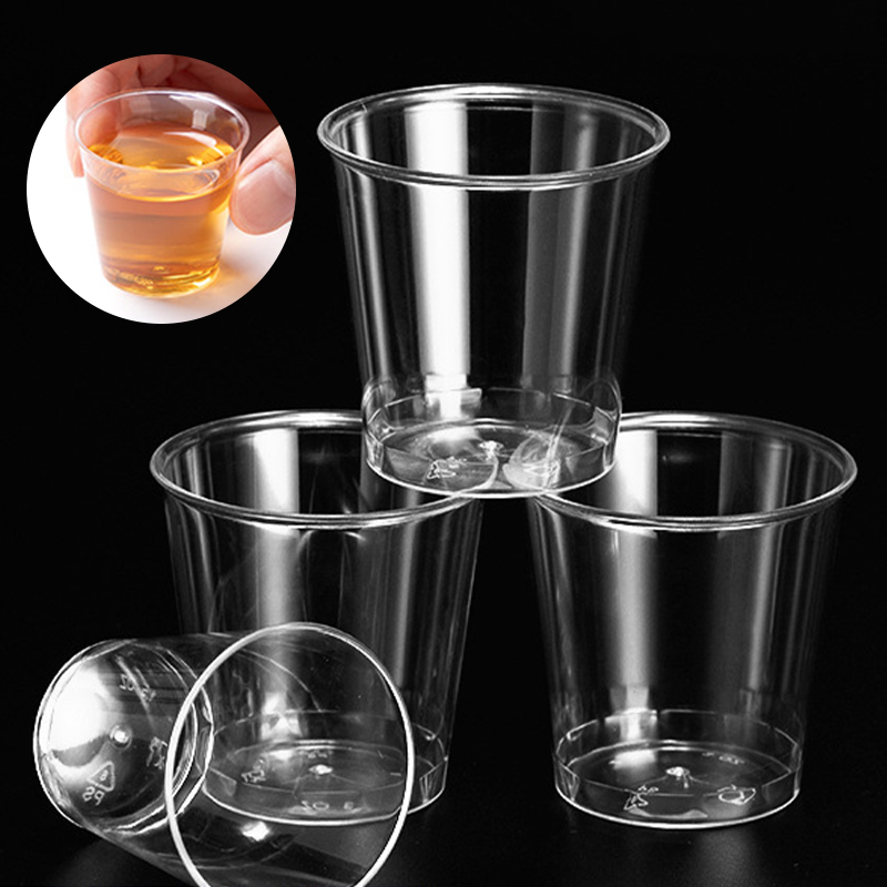 Plastic Cup 50Pcs - 50 STKS Mini Doorzichtig Plastic Wegwerp
