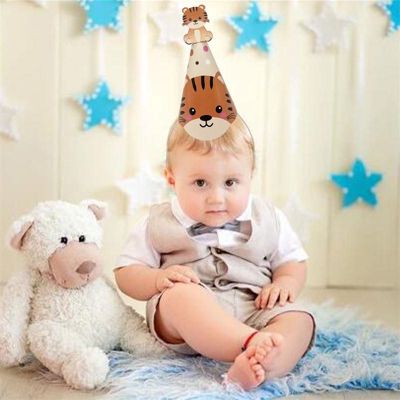 Party Hat Cone - 6 stuks jungle dieren papieren hoeden