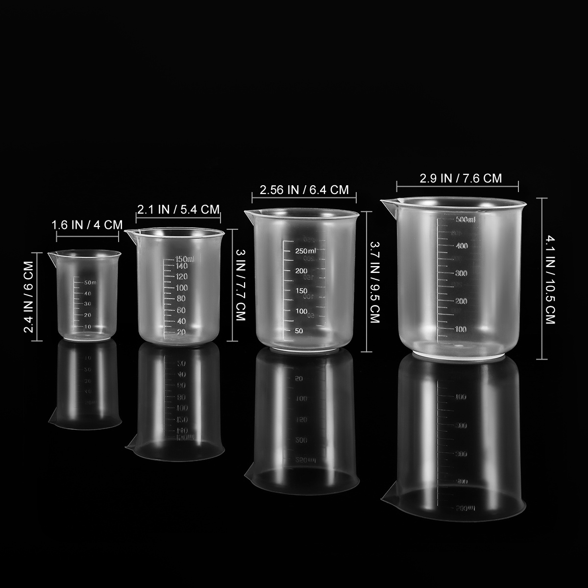 Plastic Cup 50Pcs - 4 Stuks 50Ml 150Ml 250Ml 500Ml