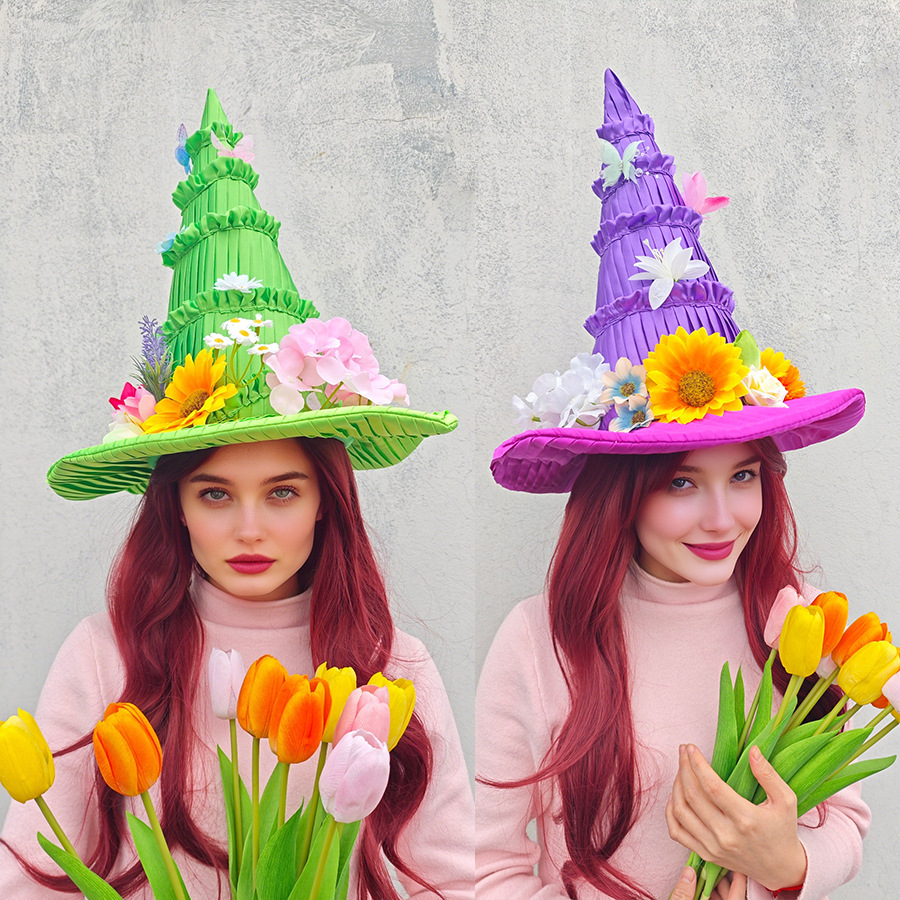 Party Hat Cone - Paasheksenhoed Magische meisjeshoed Feestpodium Foto rekwisieten
