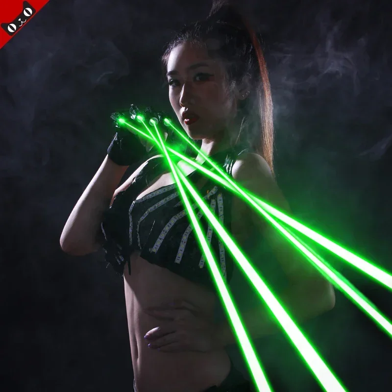 Event Party Dj - RGB-laserhandschoenen met 7 laserkoppen Inclusief violetblauwe