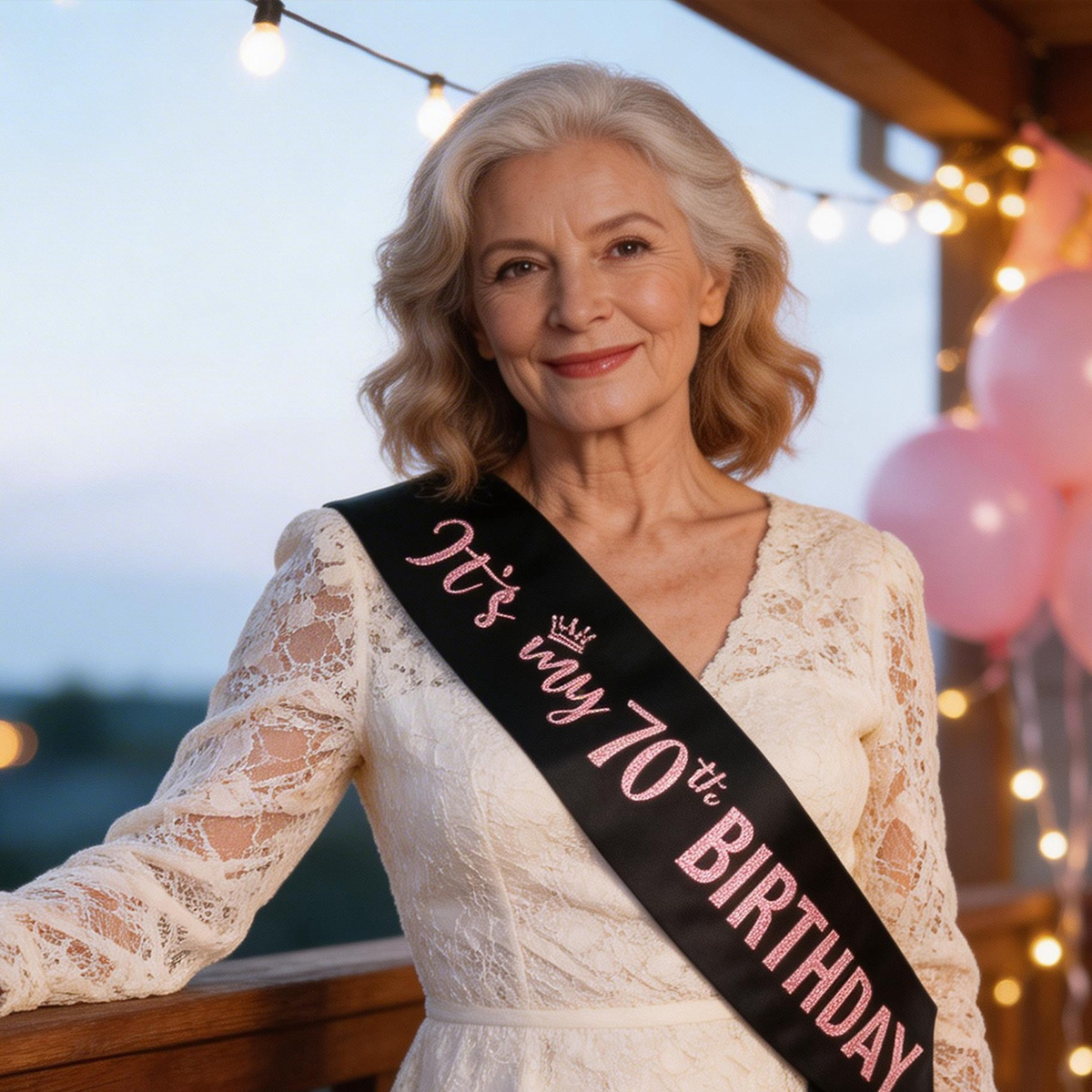 Birthday Sash Glitter - Premium zwart 'Het is mijn 70e