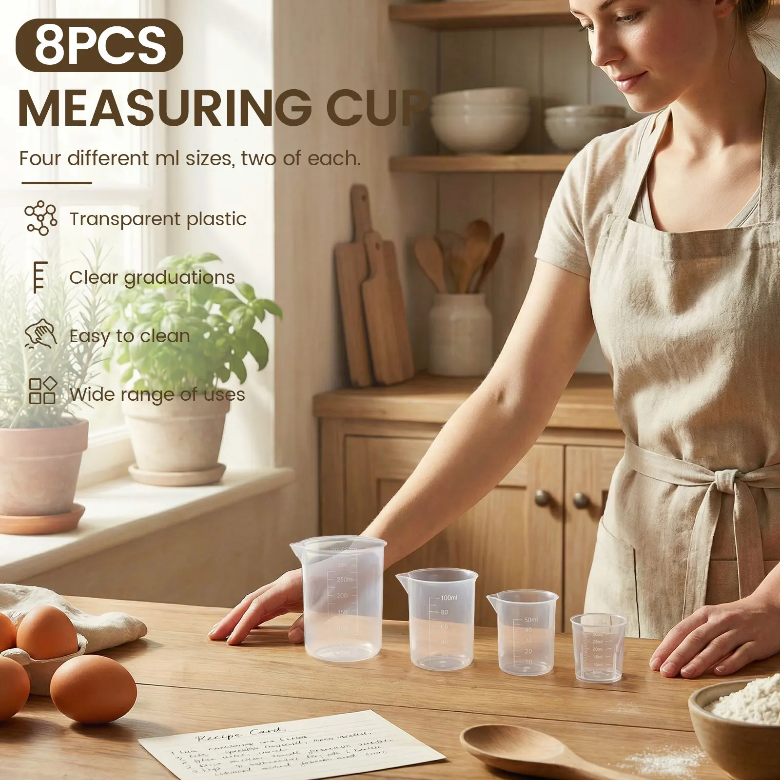 8 Stuks Plastic Maatbeker Set  - Plastic Cup 50Pcs recensie en prijs
