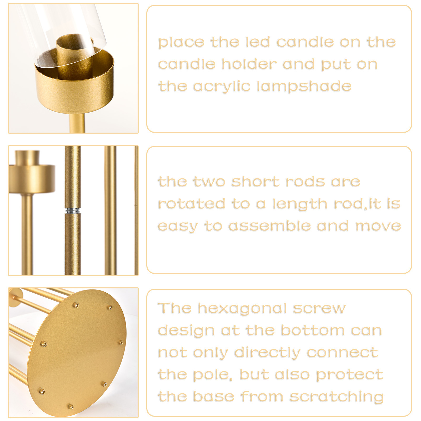 4 sets 7-armige gouden vloer k - Centerpiece Stick recensie en prijs