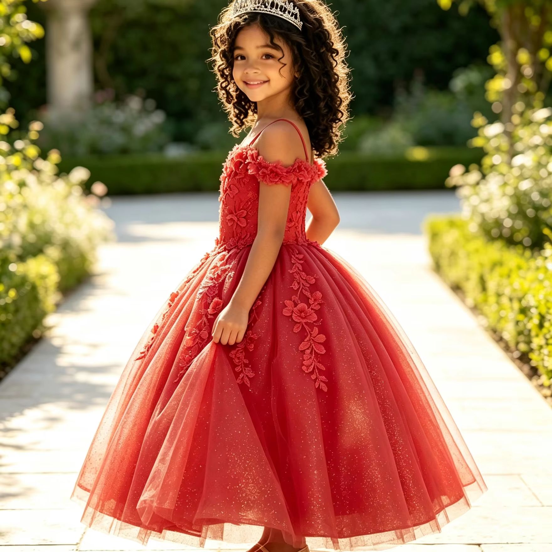 Glitter bloemenmeisjesjurken v - Birthday Sash Glitter recensie en prijs
