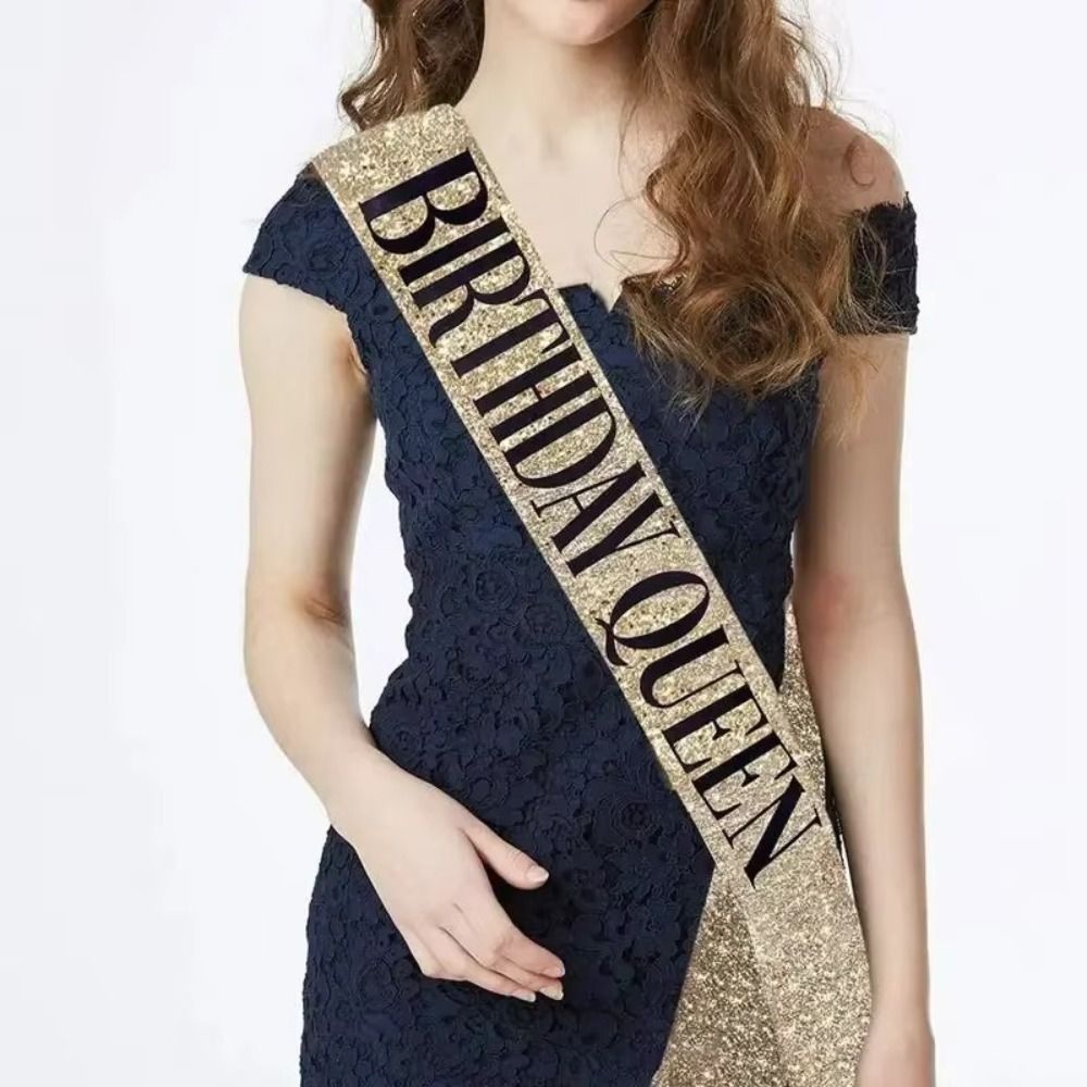 2 stks/set nieuwe glitter verj - Birthday Sash Glitter recensie en prijs