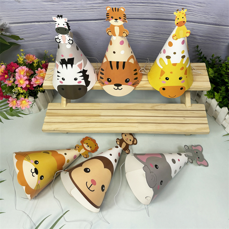 6 stuks jungle dieren papieren - Party Hat Cone recensie en prijs