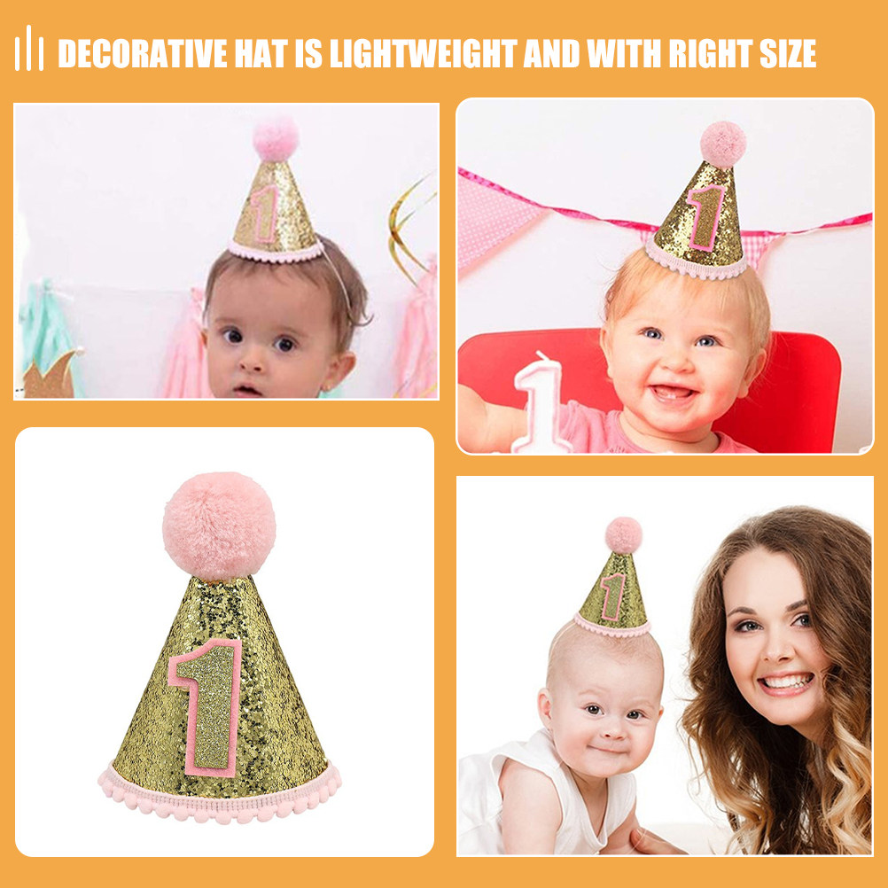 Roze verjaardagshoed 1e verjaa - Party Hat Cone recensie en prijs